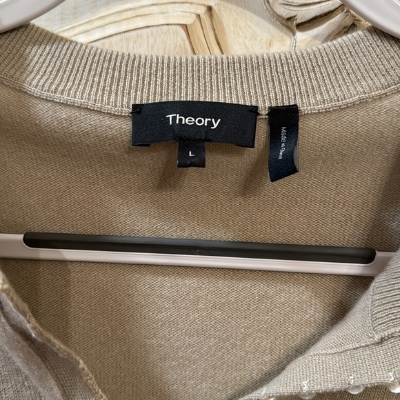 Theory Placket Henley Sweater in sand. Worn once - Picture 4 of 5